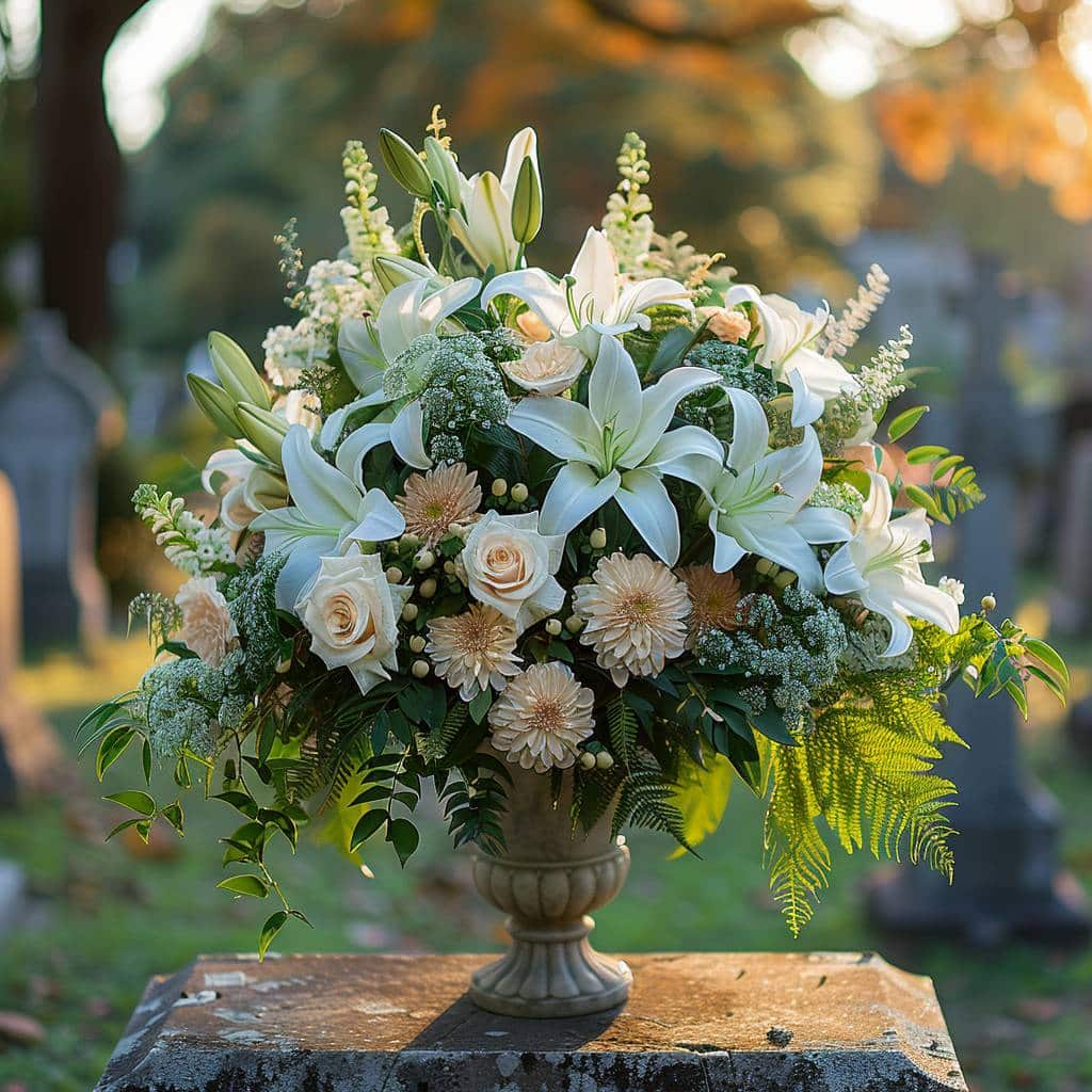 Arrangement floral pour cimetière : Conseils pour créer un hommage floral respectueux