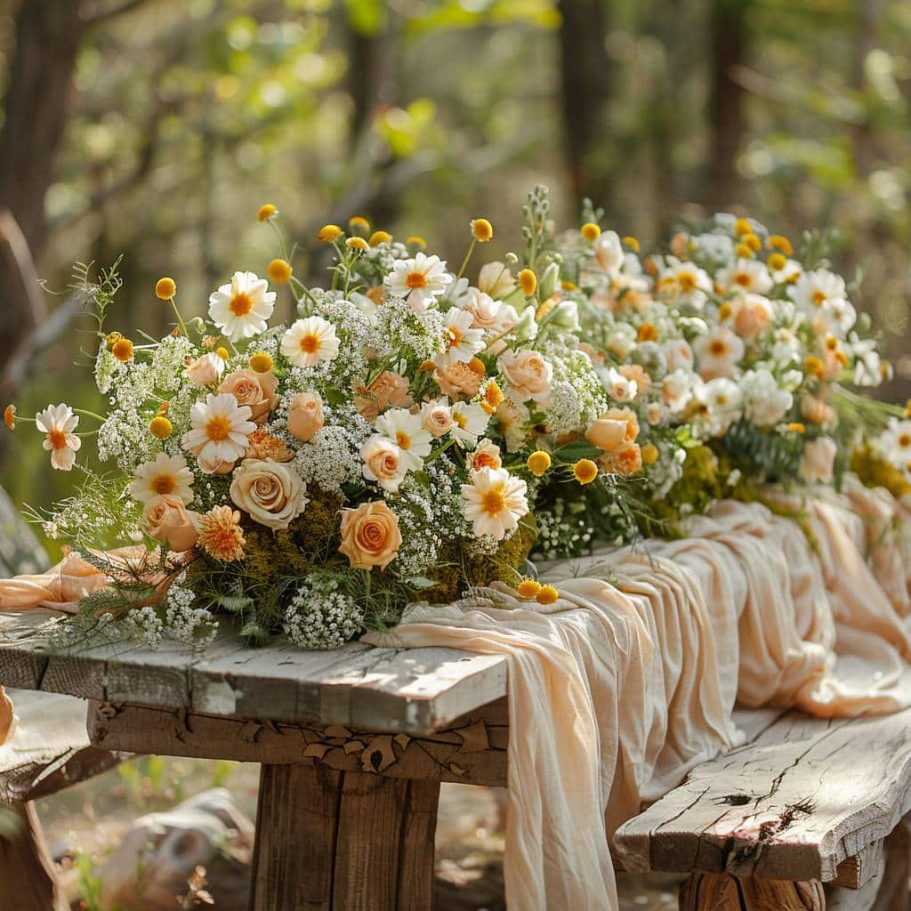 Centres de table champêtres pour une ambiance nature